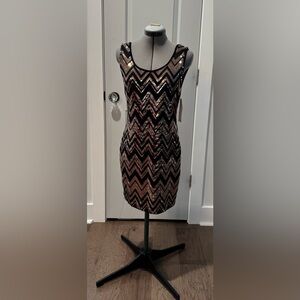 Glamorous Chevron Sequin Mini Dress